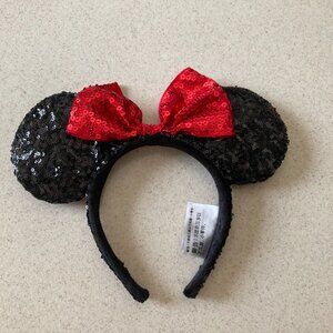 Disney Parks Minnie Mouse Ears Headband Bow EUC